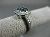 WIDE .88CT WHITE & BLUE DIAMOND 18KT WHITE GOLD 3D SQUARE CLUSTER PROMISE RING