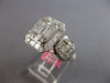 EXTRA LARGE 2.37CT DIAMOND 18KT WHITE GOLD ROUND & BAGUETTE CLUSTER SQUARE RING