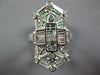 LARGE 1.45CT DIAMOND 18KT WHITE GOLD ROUND BAGUETTE DOUBLE ANCHOR ELONGATED RING