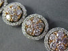 ESTATE WIDE 11.49CT WHITE & PINK DIAMOND 18KT 2 TONE GOLD FLOWER TENNIS BRACELET