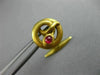 ANTIQUE .30CT AAA RUBY 18KT YELLOW GOLD SWIRL SNAKE CIRCULAR FUN MEN'S CUFFLINKS