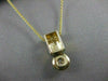 ESTATE ROUND DIAMOND SOLITAIRE 14K YELLOW GOLD HANGING BEZEL PENDANT CHAIN #1496