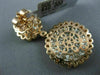 ESTATE LARGE 2.74CT DIAMOND 14KT ROSE GOLD 3D CLUSTER CIRCULAR HANGING EARRINGS