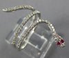 ESTATE 0.35CT DIAMOND & AAA RUBY 18KT WHITE GOLD 3D CLASSIC HAPPY SNAKE FUN RING