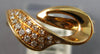 ESTATE .16CT DIAMOND 18KT ROSE GOLD 3D CLASSIC DOUBLE LEAF FUN RING