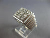 ESTATE LARGE .63CT DIAMOND 14KT WHITE GOLD 3D SQUARE CLASSIC MENS RING #27704