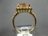 ESTATE LARGE 4.35CT DIAMOND & AAA MORGANITE 14K ROSE GOLD SQUARE ENGAGEMENT RING
