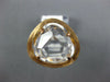LARGE 9.23CT AAA WHITE CLEAR QUARTZ 14KT ROSE GOLD TRILLION CUT SOLITAIRE RING