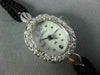 ANTIQUE LADY HAMILTON .35CT OLD MINE DIAMOND 14KT WHITE GOLD OVAL WATCH #20312