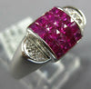 1.65CT DIAMOND & AAA RUBY 18KT WHITE GOLD 3D ROUND & PRINCESS SQUARE MENS RING