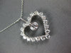 1.38CT DIAMOND 14KT WHITE GOLD SOLITAIRE OPEN HEART LOVE FLOATING PENDANT #27290