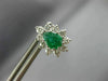 ESTATE 1.9CT DIAMOND & AAA COLOMBIAN EMERALD 14K WHITE GOLD STUD EARRINGS #26077