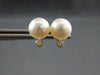 ESTATE .09CT DIAMOND & AAA SOUTH SEA PEARL 14K YELLOW GOLD CLASSIC STUD EARRINGS