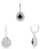 2.22CT DIAMOND & AAA RUBY 18KT WHITE GOLD 3D PEAR SHAPE & ROUND HANGING EARRINGS