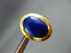 ESTATE LARGE AAA LAPIS 14KT YELLOW GOLD 3D CLASSIC OVAL CLIP ON EARRINGS #25816
