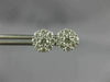 ESTATE .80CT DIAMOND 18KT WHITE GOLD 3D 7MM CLASSIC CLUSTER FLOWER STUD EARRINGS