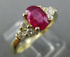 ESTATE 1.39CT DIAMOND & AAA RUBY 14K YELLOW GOLD CLASSIC ENGAGEMENT RING #2450