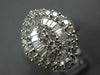 LARGE 1.92CT DIAMOND 18K WHITE GOLD ROUND & BAGUETTE INVISIBLE MARQUISE FUN RING