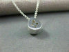 ESTATE .07CTW SOLITAIRE FLOATING 18KT WHITE GOLD ROUND TEAR DROP PENDANT #7561
