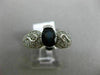 ANTIQUE 1.50CT DIAMOND & AAA OVAL SAPPHIRE 14KT WHITE GOLD HEART ENGAGEMENT RING