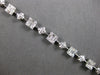 ESTATE 2.78CT DIAMOND 18K WHITE GOLD 3D ROUND & BAGUETTE SQUARE TENNIS BRACELET