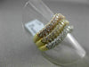 ESTATE LARGE 2.03CT ROUND DIAMOND 18KT TRI COLOR GOLD ' V ' SHAPE MULTI ROW RING