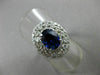ESTATE LARGE 3.74CT DIAMOND & SAPPHIRE 14K WHITE GOLD HALO ENGAGEMENT RING 21528