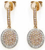 .66CT WHITE & PINK DIAMOND 18KT WHITE & ROSE GOLD OVAL FILIGREE HANGING EARRINGS