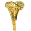 LARGE .27CT WHITE & FANCY YELLOW DIAMOND 18KT 2 TONE GOLD 3D PANTHER SNAKE RING