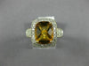 EXTRA LARGE 3.40CT DIAMOND & AAA CITRINE 14KT 2 TONE GOLD CUSHION FILIGREE RING