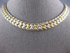 ESTATE WIDE 14KT WHITE & YELLOW GOLD 3D MATTE & SHINY FLAT LOVE NECKLACE #27393