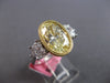 EXTRA LARGE 4.55CT WHITE & FANCY YELLOW DIAMOND 18K 2 TONE GOLD ENGAGEMENT RING
