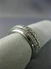 ESTATE WIDE .75CT DIAMOND 14K WHITE GOLD 3D 3 ROW SEMI ETERNITY ANNIVERSARY RING
