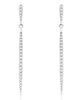 ESTATE .42CT DIAMOND 14KT WHITE GOLD CLASSIC GRADUATING BAR FUN HANGING EARRINGS