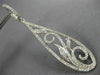LONG 1.47CT DIAMOND 18KT WHITE GOLD FILIGREE FLOWER LEVER BACK HANGING EARRINGS