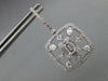 LARGE 2.14CT DIAMOND 18K WHITE GOLD ROUND BAGUETTE & PEAR SHAPE HANGING EARRINGS
