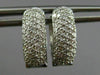 ESTATE .53CT DIAMOND 14KT WHITE GOLD 3D OVAL MULTI ROW HUGGIE HOOP EARRINGS 5mm