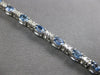 ESTATE 4.98CT DIAMOND & AAA SAPPHIRE 14K WHITE GOLD OVAL & ROUND TENNIS BRACELET
