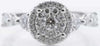 ESTATE .90CT DIAMOND 18KT WHITE GOLD ROUND SOLITAIRE DOUBLE HALO ENGAGEMENT RING