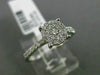 ESTATE WIDE .32CT DIAMOND 18KT WHITE GOLD CLUSTER ROUND PROMISE ENGAGEMENT RING