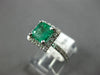 LARGE 1.72CT DIAMOND & AAA EMERALD 14KT WHITE GOLD SQUARE HALO ENGAGEMENT RING