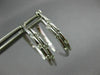 ESTATE .20CT DIAMOND 14KT WHITE GOLD 3D TWO ROW ETOILE OVAL HOOP EARRINGS