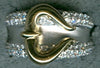 ESTATE 1.70CT DIAMOND 18KT 2 TONE GOLD 3D CLASSIC MATTE AND SHINY BELT RING