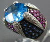 EXTRA LARGE 11.12CT DIAMOND & MULTI GEM 18KT WHITE & BLACK GOLD DOME SHAPE RING