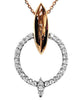 ESTATE .47CT DIAMOND 18KT WHITE & ROSE GOLD CIRCLE OF LIFE FUN FLOATING PENDANT