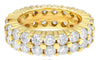 WIDE 3.72CT DIAMOND 14KT YELLOW GOLD 3D 2 ROW SHARED PRONG ETERNITY WEDDING RING