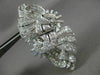 ANTIQUE EXTRA LARGE 5.0CT DIAMOND PLATINUM 3D FLOWER SWIRL MULTI ROW BROOCH PIN