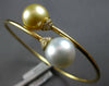 LARGE DIAMOND AAA WHITE & GOLDEN SOUTH SEA PEARL 18K YELLOW GOLD BANGLE BRACELET