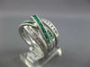 LARGE 2.01CT DIAMOND & AAA EMERALD 14K WHITE GOLD CRISS CROSS INFINITY LOVE RING