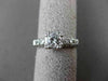 ANTIQUE WIDE .62CT ROUND DIAMOND PLATINUM FISHTAIL ENGAGEMENT RING #23370